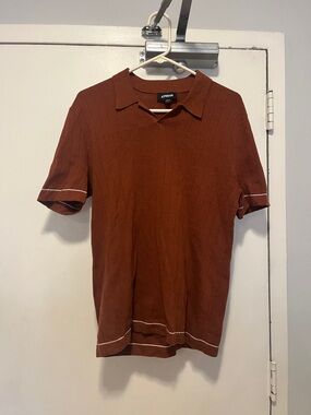 Express Men's Short-Sleeve Polo in Rust